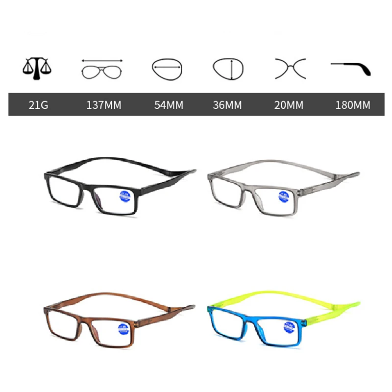 New Unisex Hanging Neck Magnet Reading Glasses magnifier Men Women Magnetic Presbyopic Eyeglasses Rivets Hyperopia Spectacles 3