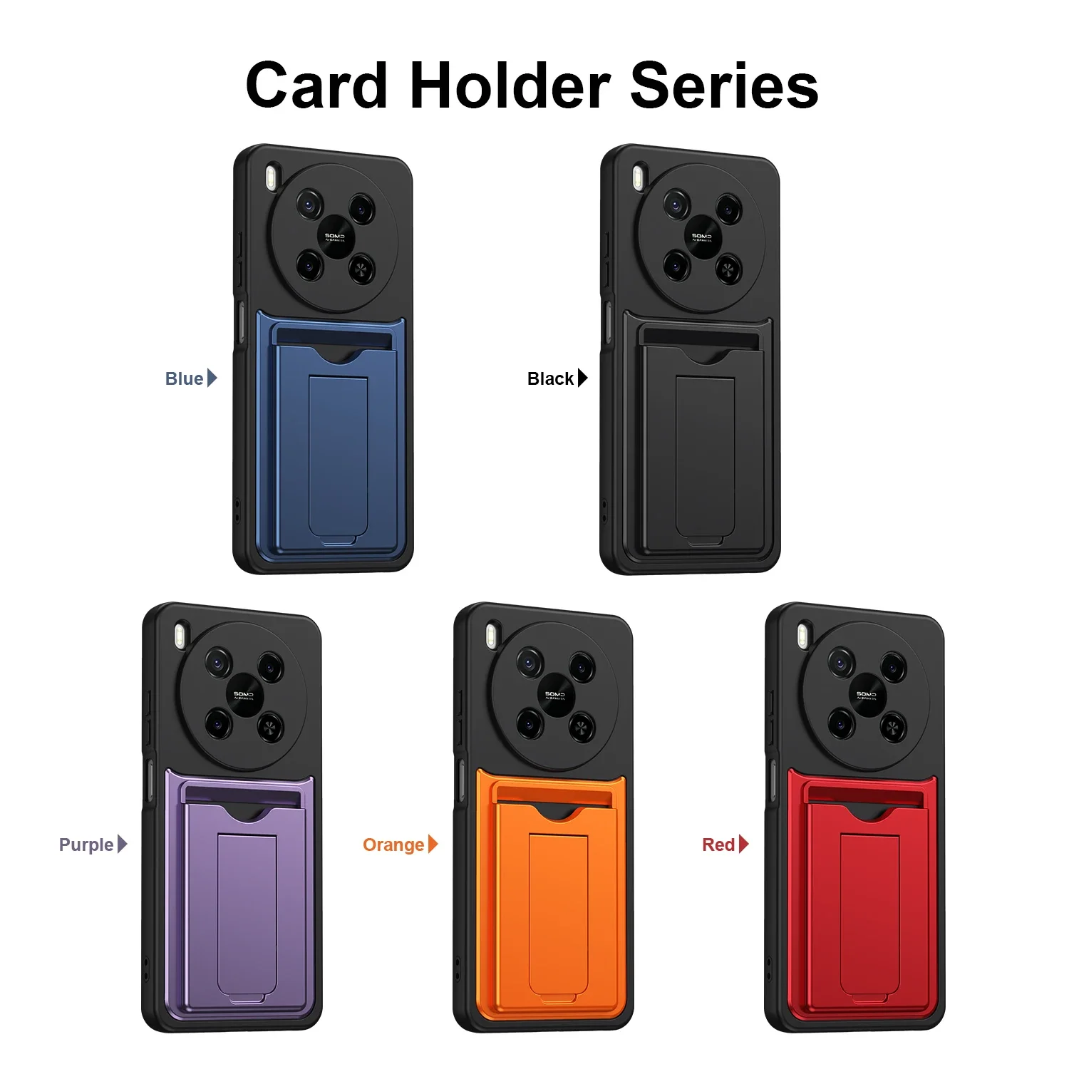 Durable Shockproof Armor Phone Case with Kickstand and Card Holder