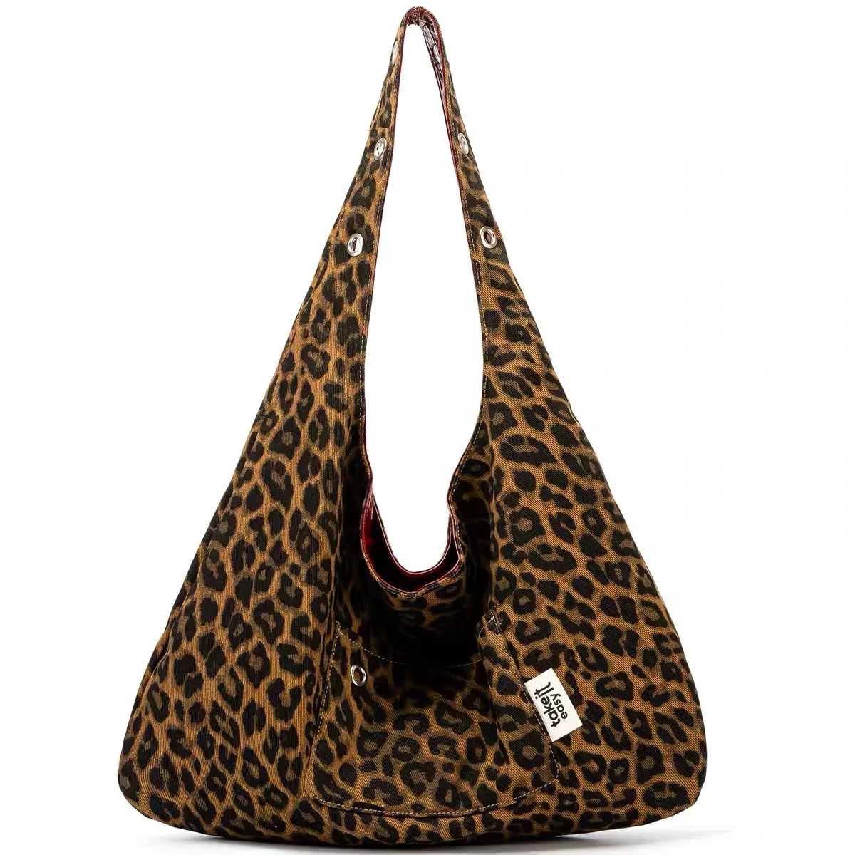 Large Capacity Red Bag Women leopard print New Retro Texture Single Shoulder Tote Bags Fashion Versatile Casual Ladies Handbags
