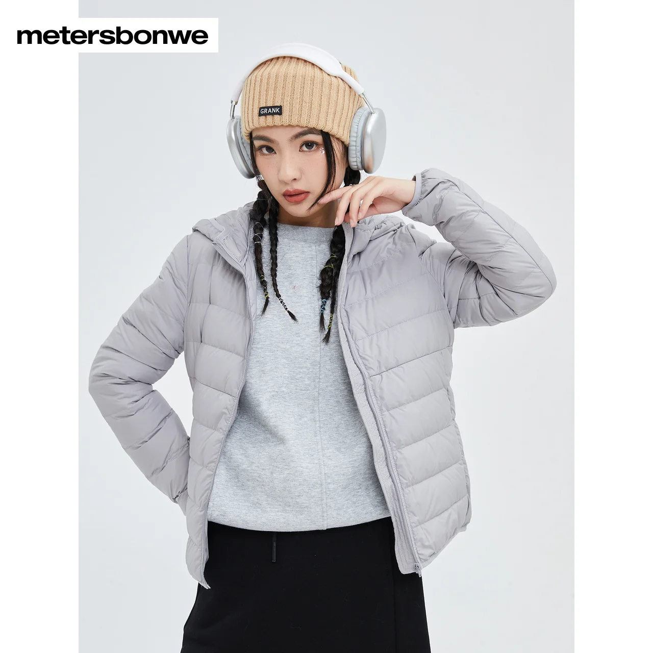 Metersbonwe Women's 22New Winter Women's Multi-Coloured Hooded Down Jacket Solid Color Youth Ultra Light Thin Warm Wear Casual
