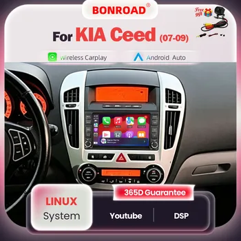 Radio de coche BONROAD de 7 pulgadas para KIA Ceed 2007 2008 2009, reproductor Multimedia de vídeo para coche con Carplay inalámbrico, Android, Linux, 2 din, pantalla táctil, RDS, DSP, MirrorLink, BT 1