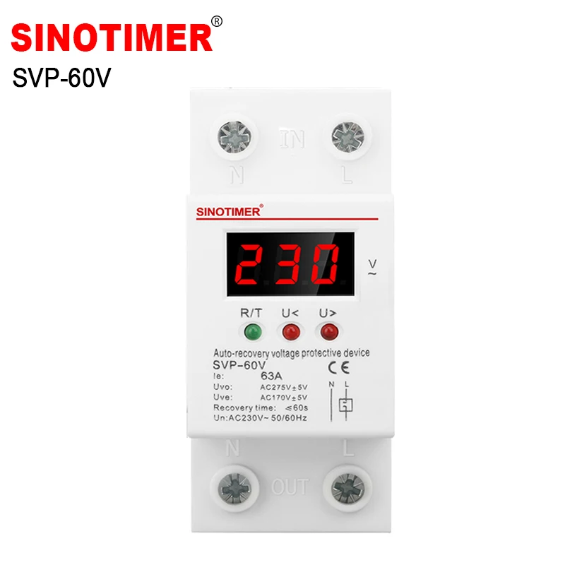 Sinotimer Voltage Regulator Single Display Adjustable Voltage Relay