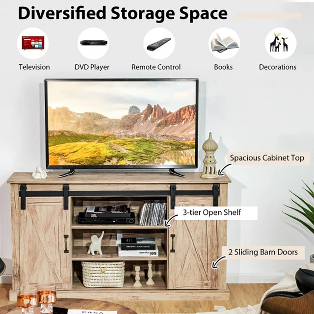 Sliding Shelf Media Cabinet 