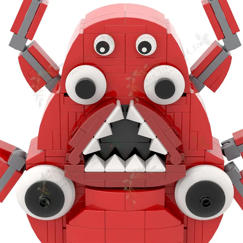 MOC1287 크리에이티브 시리즈 레드 반반 빌딩 블록, 공포 게임 몬스터 캐릭터 모델 조립 벽돌 장난감, 어린이 선물, 451 개