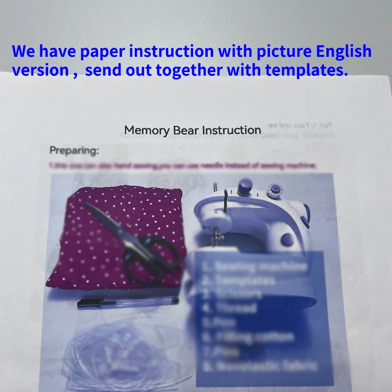 NUBECOM Children Toys DIY Sewing Pattern Acrylic Template Creative Memory Bear Templates Sewing Patchwork Ruler With Instruction