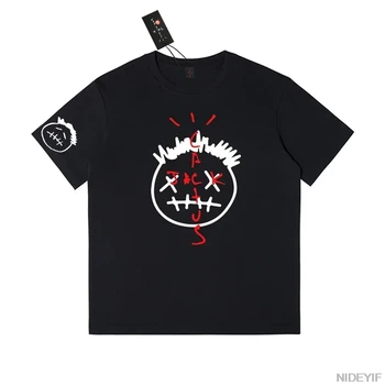 100% Cotton Fashion Hip Hop Men Tshirt Tour Short Sleeve cactus jack Basic Couple Loose Short Sleeve T-Shirt k21 1
