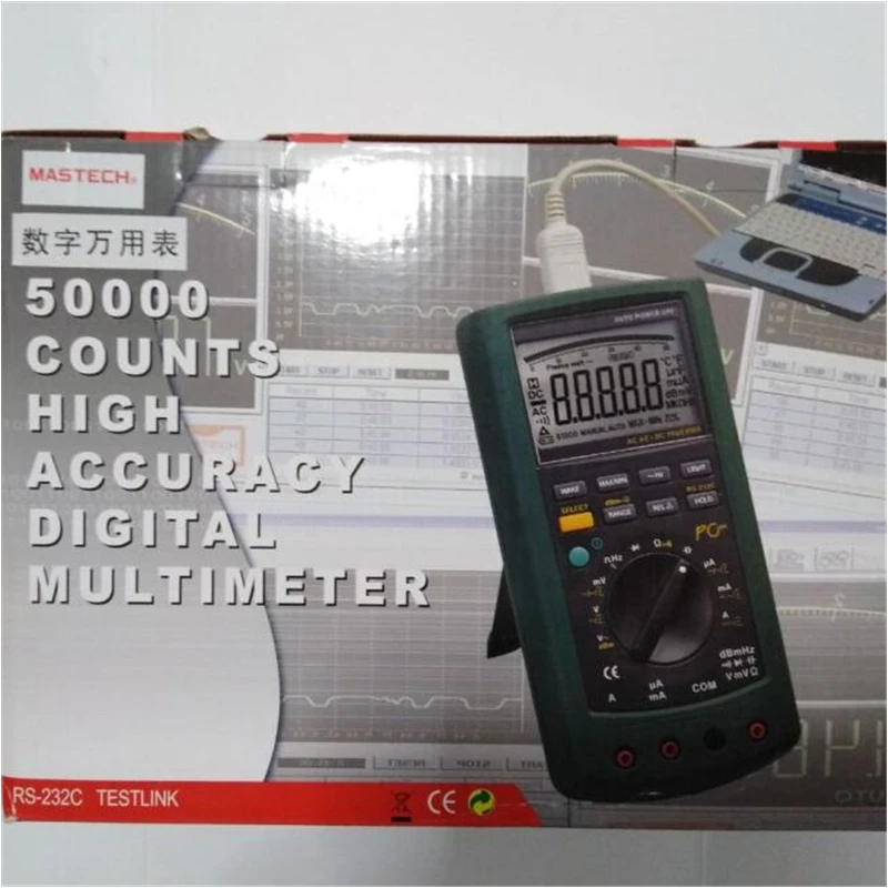MASTECH 멀티미터 MS8218 고정밀 50000 카운트 True RMS DMM 디지털 멀티미터 RS232 인터페이스 멀티미터