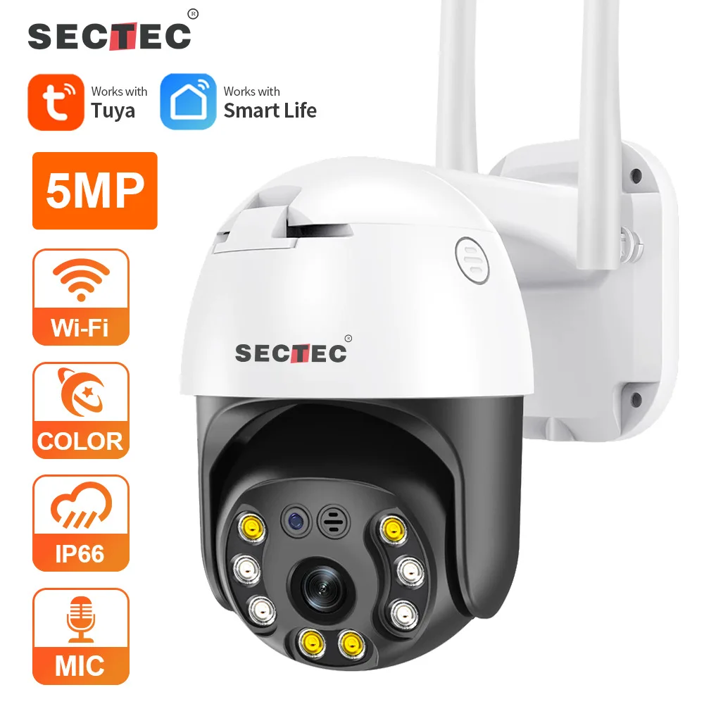 5MP Outdoor High-definition Dual Fill Light Ball Machine TUYA Smart Home Camera Surveillance Security Monitoring Camera PTZ Cam