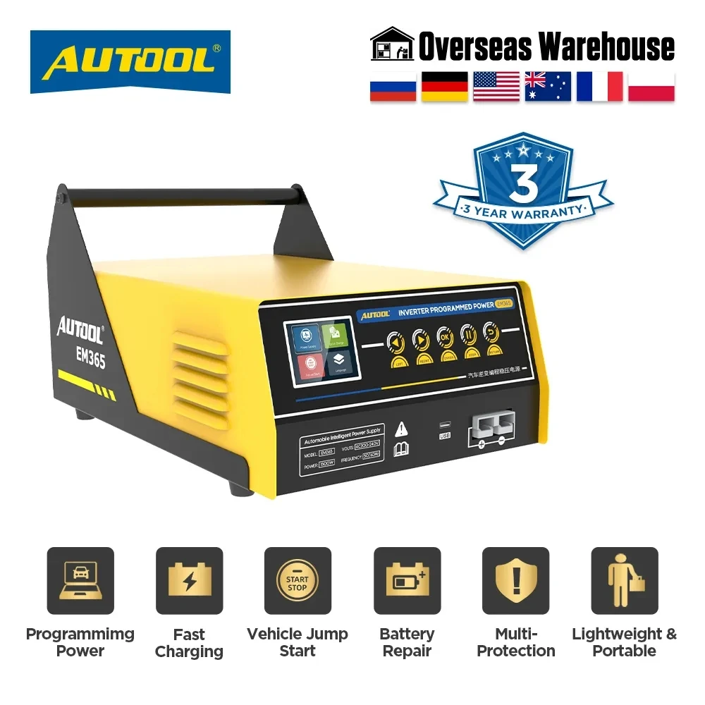 AUTOOL EM365 Programming Power Supply 12V Auto Batter 150A Voltage