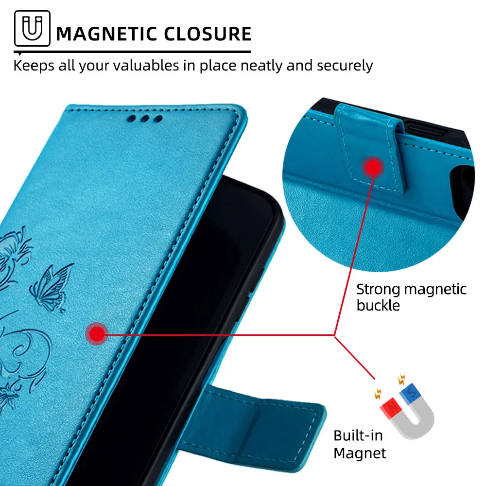 Elegant Ladies Leather Wallet Flip Case - Fashionable Book Cover Design