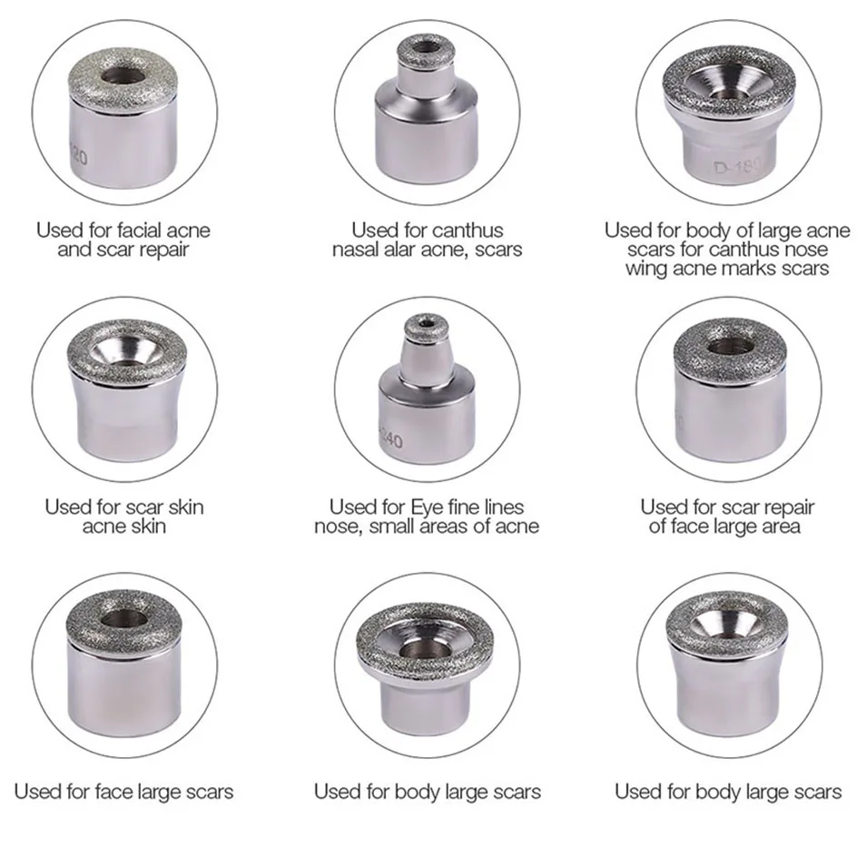 Parts Diamond Microdermabrasion Dermabrasion Replacement Accessories  For Facial Peeling Face Skin Care 3 Wands 9 Tips