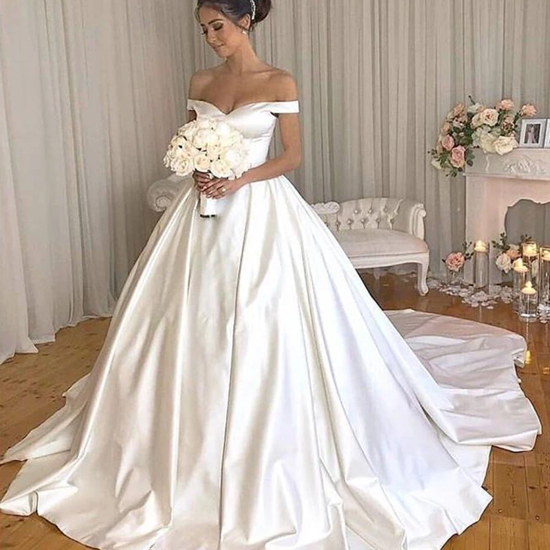 

Элегантное бальное платье Angelsbridep, атласные свадебные платья, длинные пляжные свадебные платья, свадебные платья, элегантные женские платья
