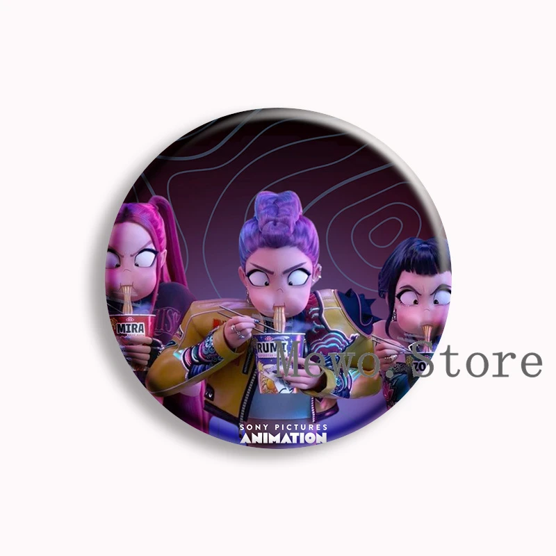 Cartoon Huntrix Saja Boys Soft Button Pin KPop TV Demon