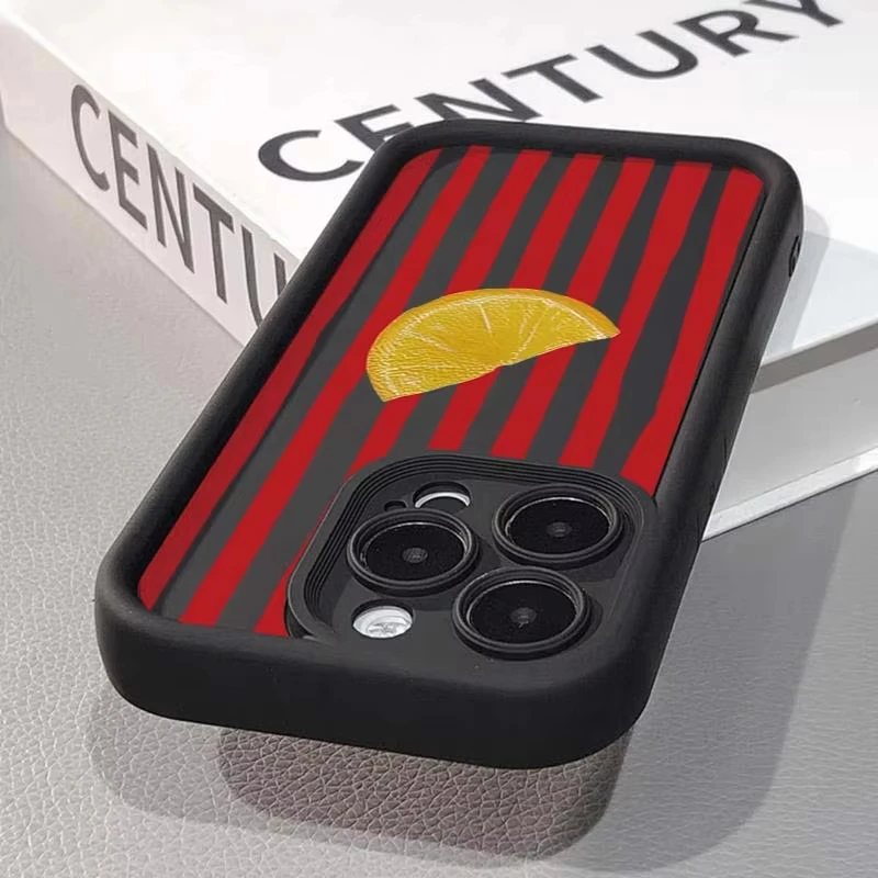 Summer Lemon Stripe Soft Phone Case Cover