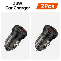 Toocki 33W High - Speed USB Car Charger with PD 3.0 and SCP 5A Technology - 2Pcs Car Charger