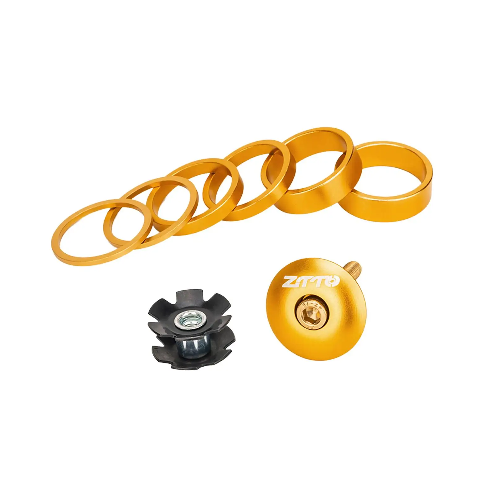 Bicycle Headset Bike Headset Tools Aluminum Alloy Sturdy Durable Bike Fork Washer Set Road Headset Spacers Biking Accessories