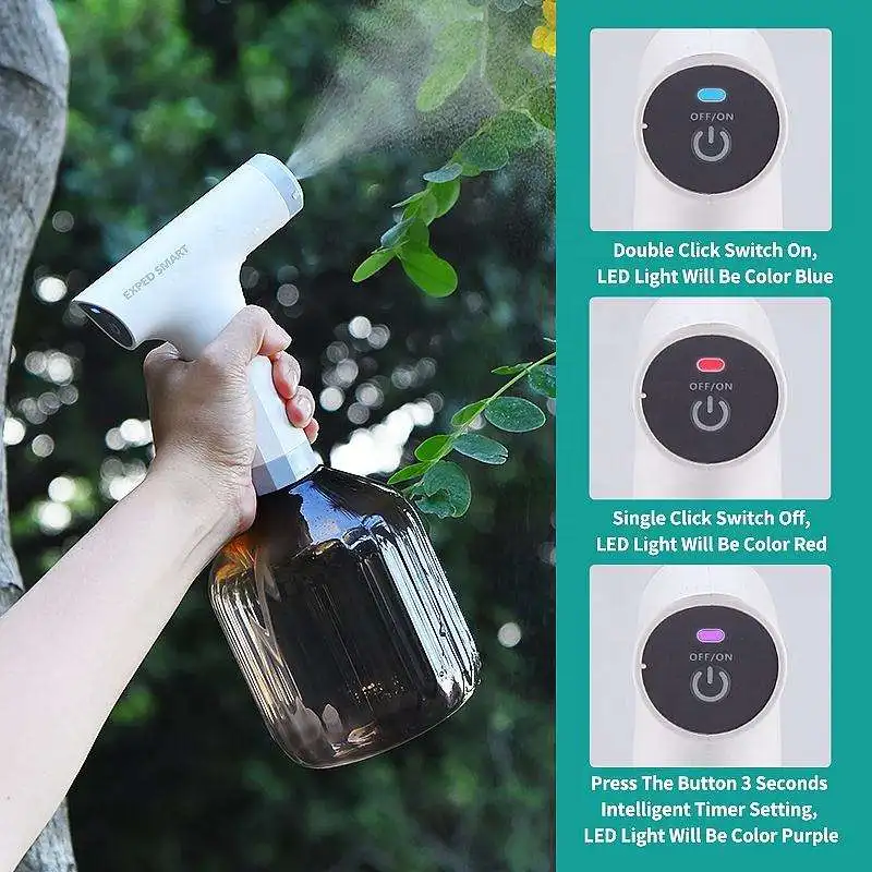 900ml Portable Electric Watering Can Electric Garden Sprayer USB Rechargeable Nano Steam Water Spray Automatic Watering Can