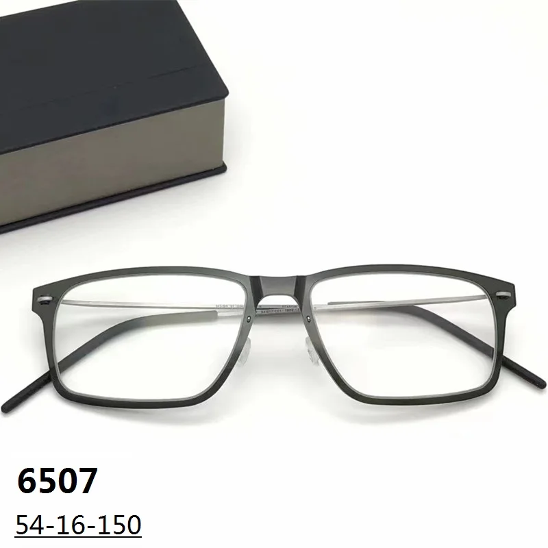 

Screwless Classic Square Acetate Titanium Glasses Frame Denmark Brand Ultralight Myopia Prescription Reading Eyeglasses 6507