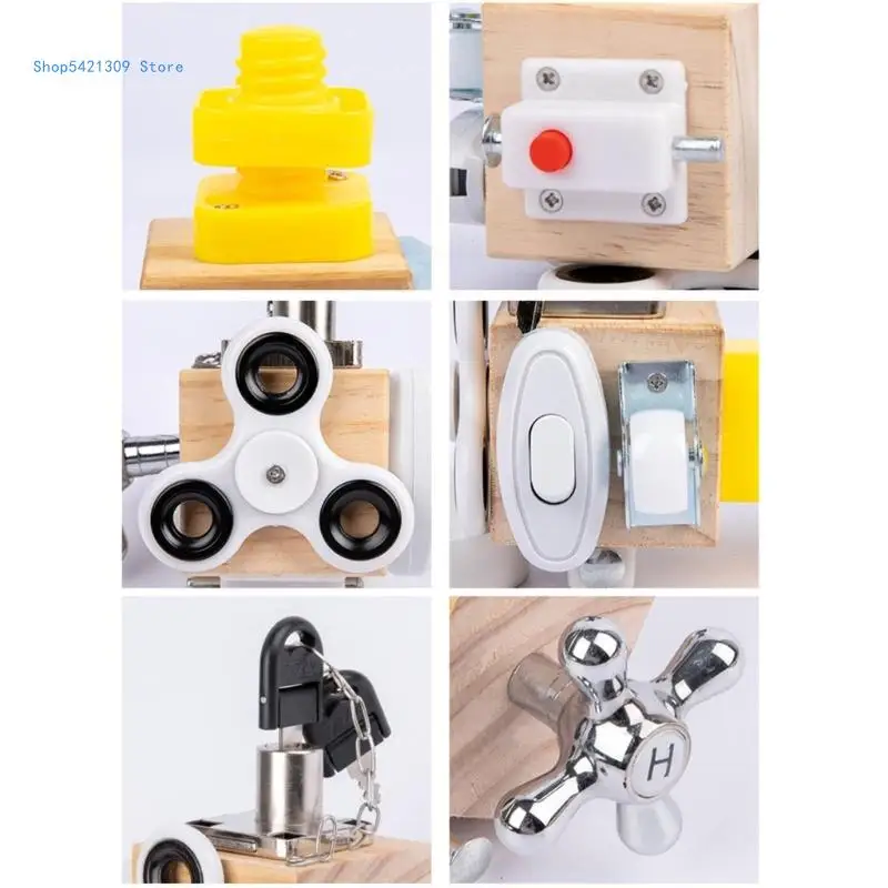 

85WA Kids Busy Cube Деревянный занятой блок Монтессори Игрушка для координации рук и глаз