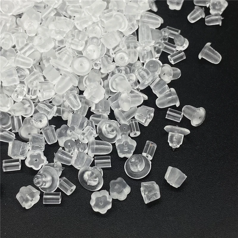 200pcs/lot Soft Silicone Rubber Earring Back Stoppers For Stud Earrings