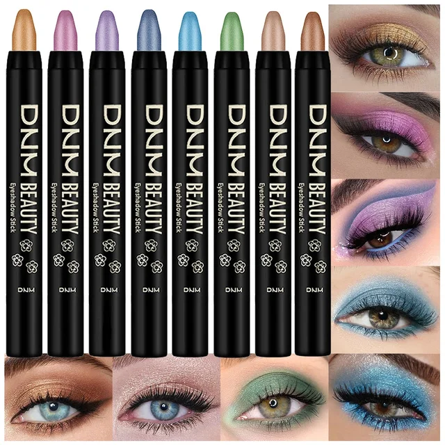 59364-f0662f.jpg Smoky Dark Black Eyeshadow Pencil Stick Waterproof Pearlescent Matte Metallic Glitter Eye Shadow Highlighter Pen Make Up Tool
