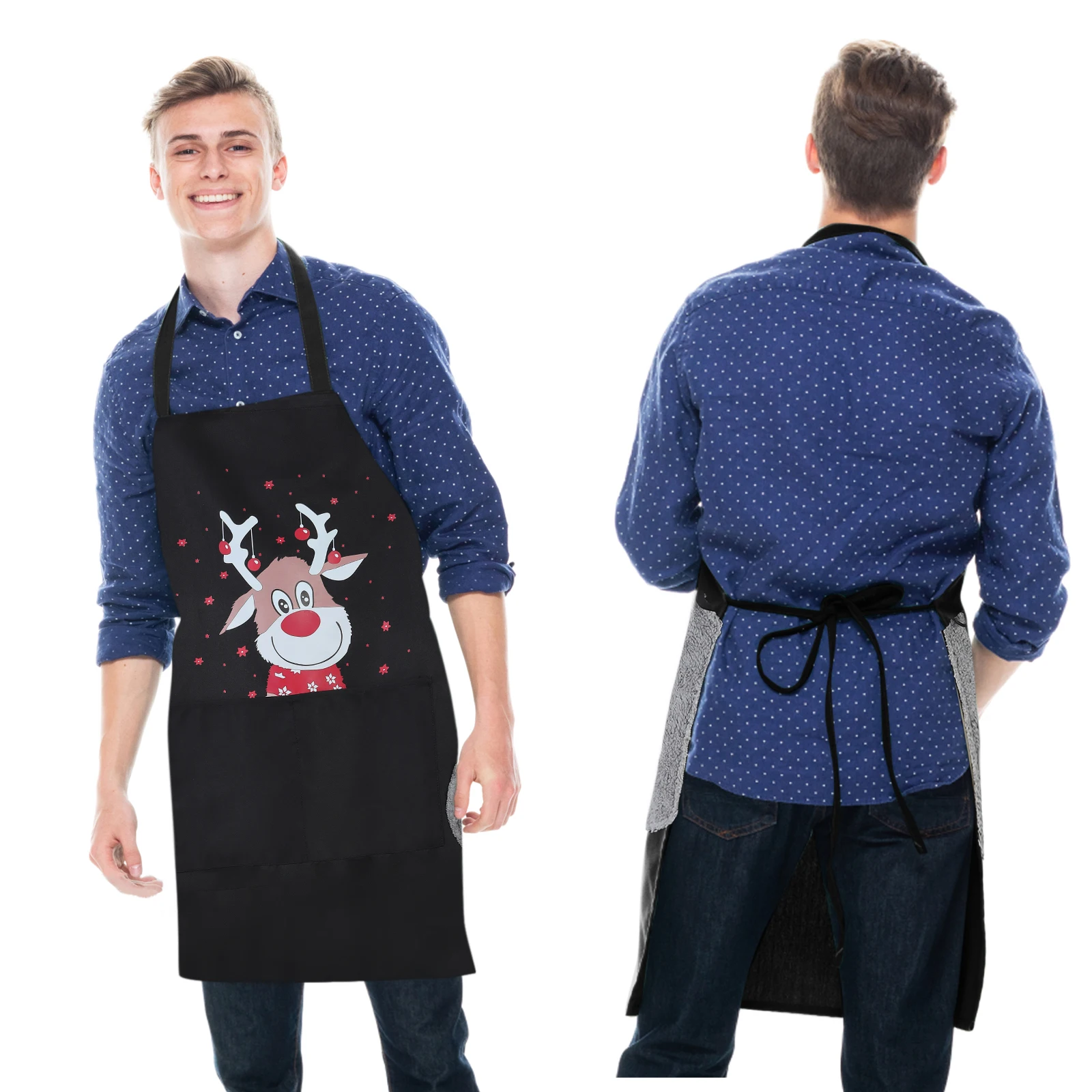 

Hand-wiping Kitchen Cooking Apron Men Women Oil-proof Waterproof Adult Kids Waist Fashion Coffee Overalls Wipe Hand Apron Baking