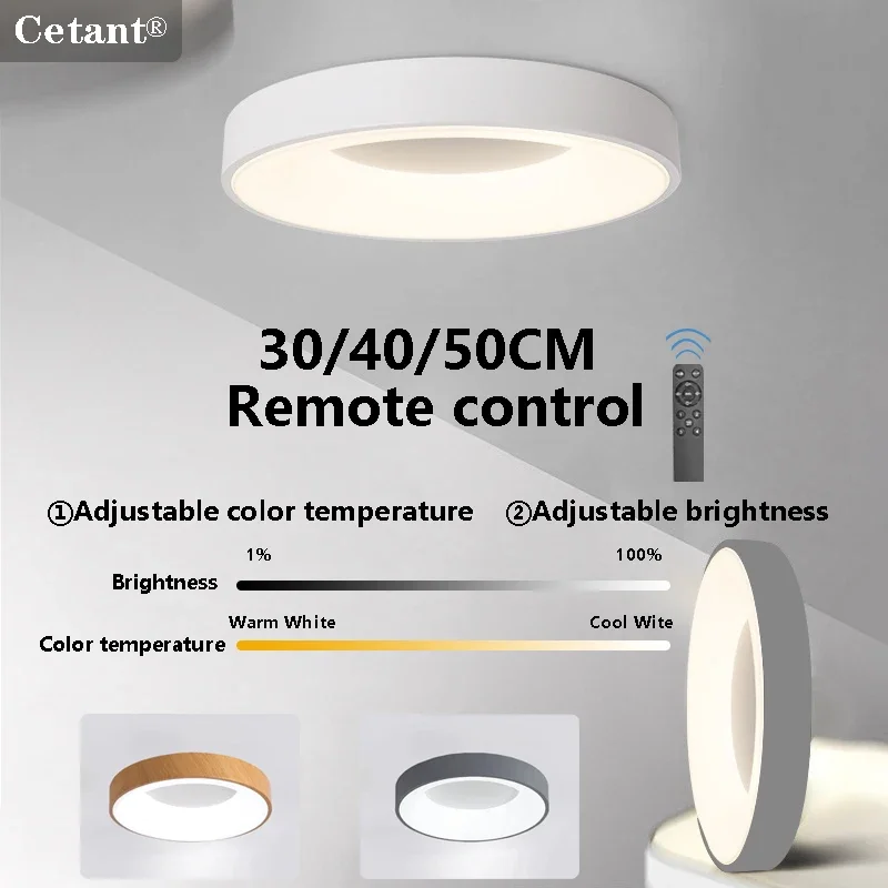 Remote Control Adjustable LED Ceiling Light for Bedroom, Living Room, or Hotel - Customizable Color Temperature & Brightness