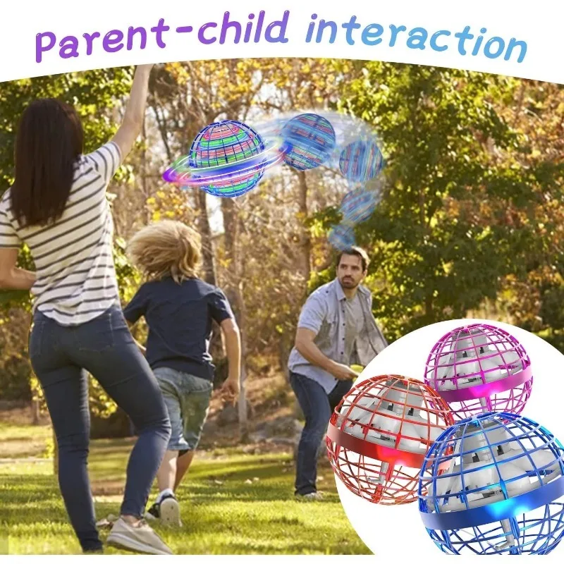 Flying Ball Toy Globe Flying Ball 2.0 Boomerang Galaxy Drone with RGB Light Magic Floating Soaring Mini Drone