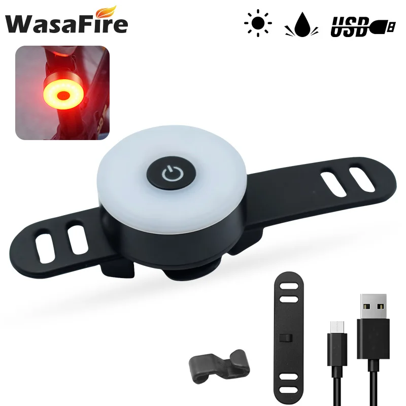 WasaFire Bicycle Tail Light USB Rechargeable Bike Rear Light Mini - Main Image