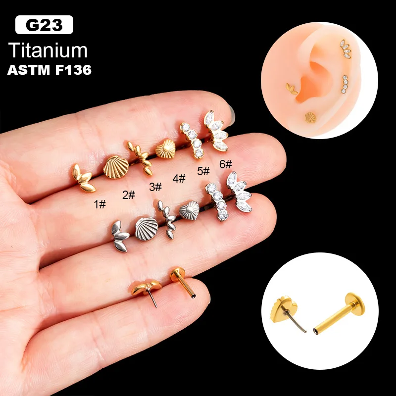 Helix Piercing Stainless Steel Flat Back  Piercing Stainless Steel Labret  Back - Stud Earrings - Aliexpress