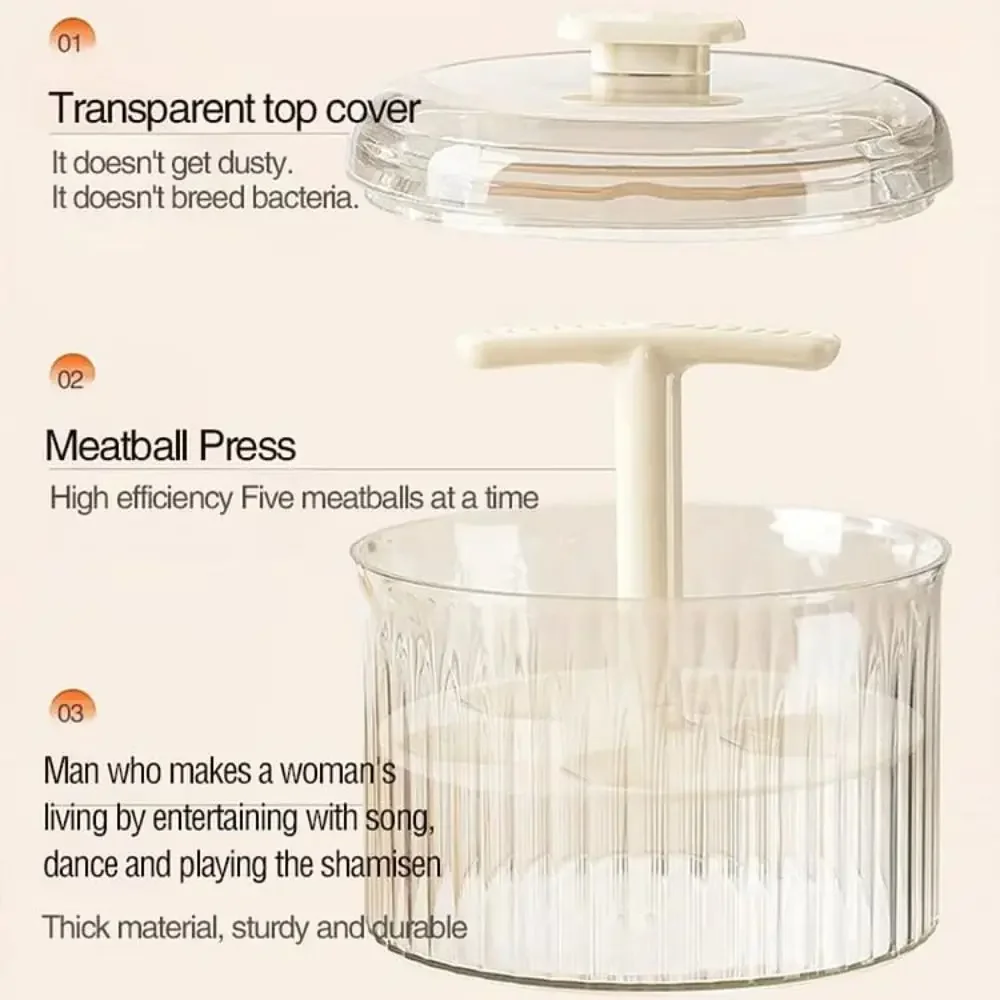S272f8ee9bb2e44178c3999075477b181B Translucent Meatballs Maker Manual Rice-Meat Dumplings Maker For Clear Dumplings Meat Tool 5 Meat Balls Manual Maker Tool