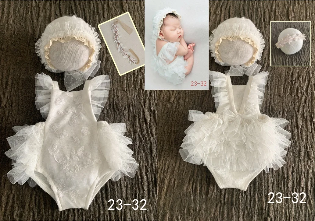 Baby Newborn Photography Props Girl Lace Princess Dress  Outfit Romper Photography Clothing Headband Hat Accessories newborn photography near me