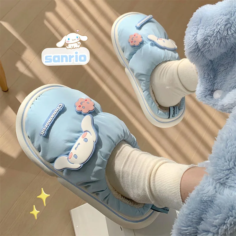 

New Kawaii Sanrio Cinnamoroll My Melody Hello Kitty Slippers Cute Anime Warm Non-Slip Home Shoes Kids Toys Funny Girls Gift Y2K