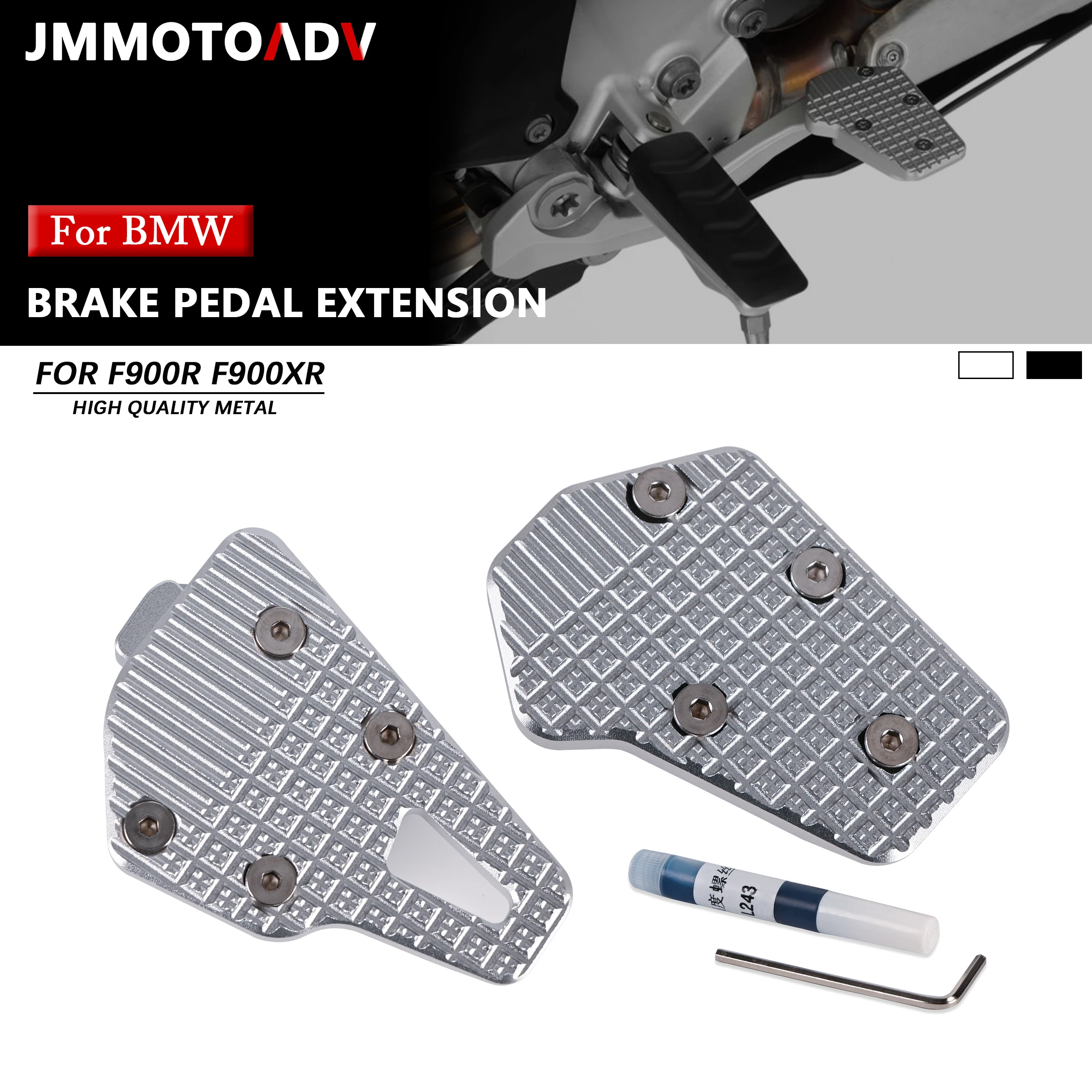 Rear Brake Lever Enlarger Plate Footrest Extension Pad Fit For BMW ...