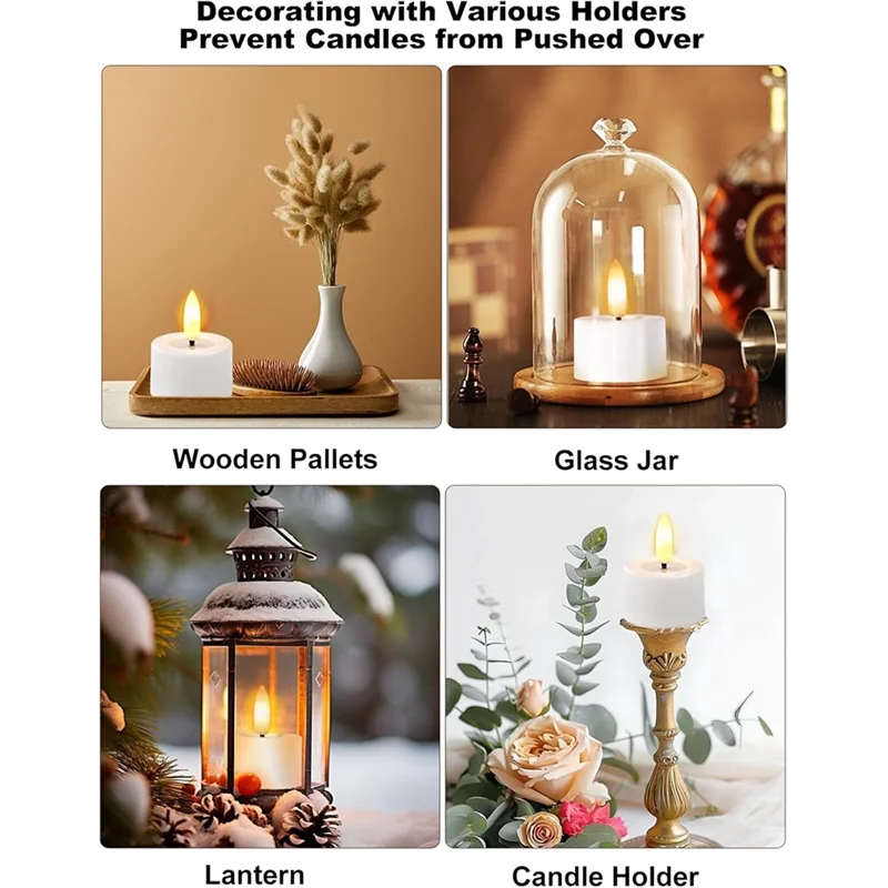 AS60-أضواء الشاي LED عديمة اللهب قابلة للشحن مع الموقت عن بعد، والشموع لقطعة مركزية الزفاف ديكور للطاولات عيد الميلاد