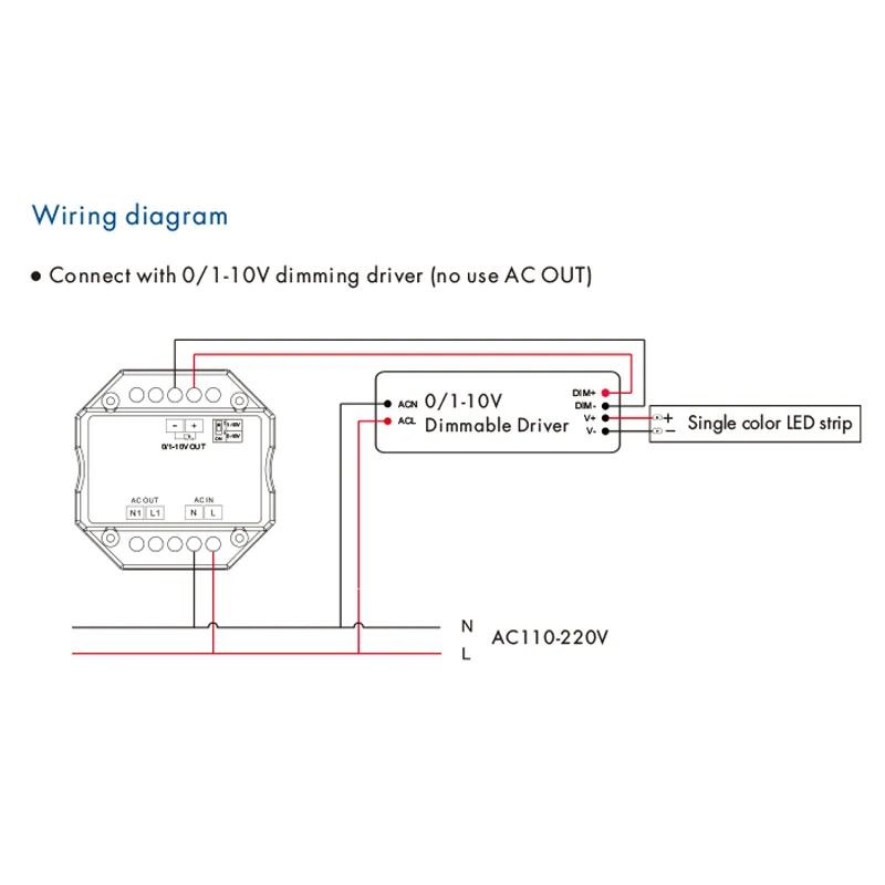 KL Rotary Panel 0-10V LED Dimmer AC110V  220V High voltage input/relay output support push and long push Dimming range 0 -100%