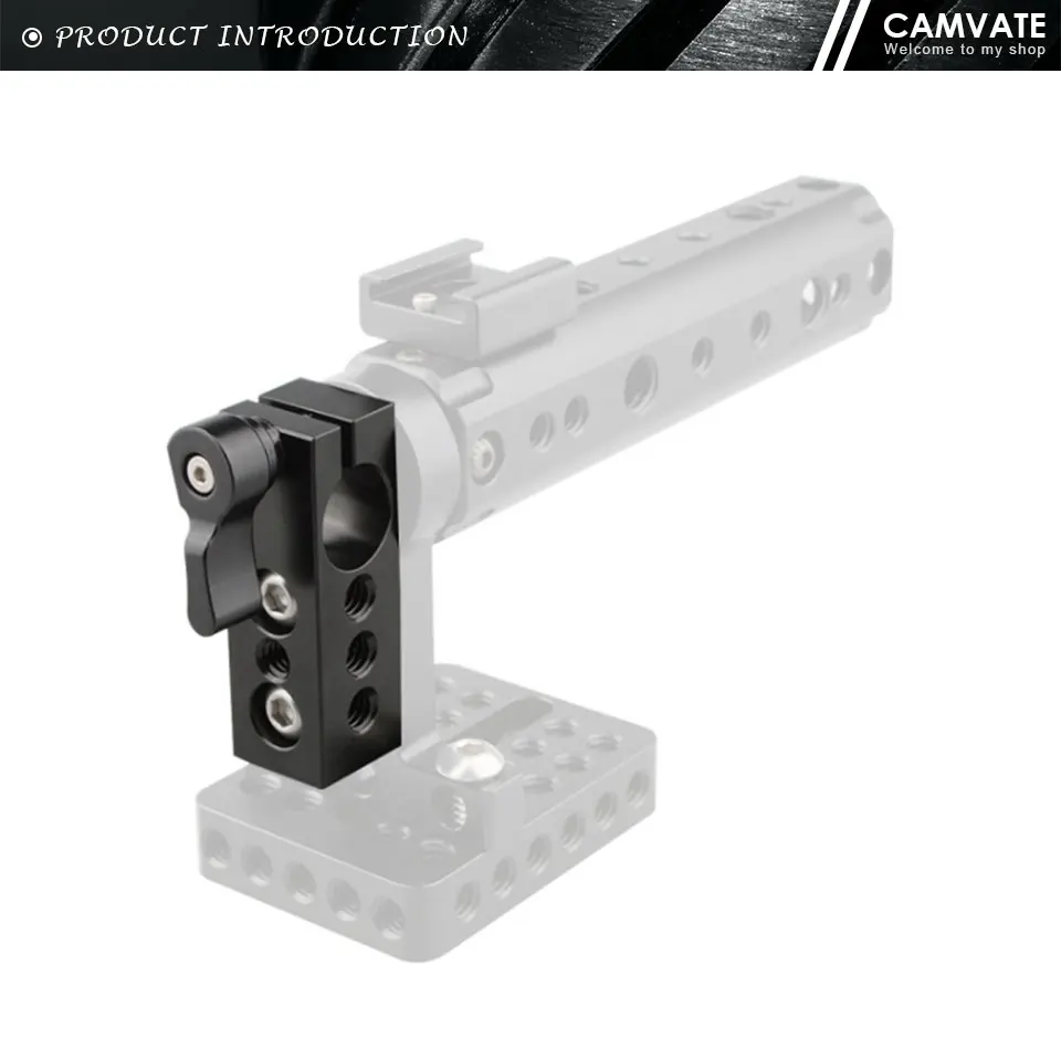 Standard 15mm Single Rod Clamp Adapter With 1/4" Thread Holes For DSLR Camera Ca