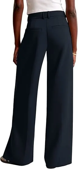 Aoaiiys Solid Suit Pants Women Simple Classic Straight Wide Leg Pants Office Lady High Waisted Trousers Spring Summer 2026 New