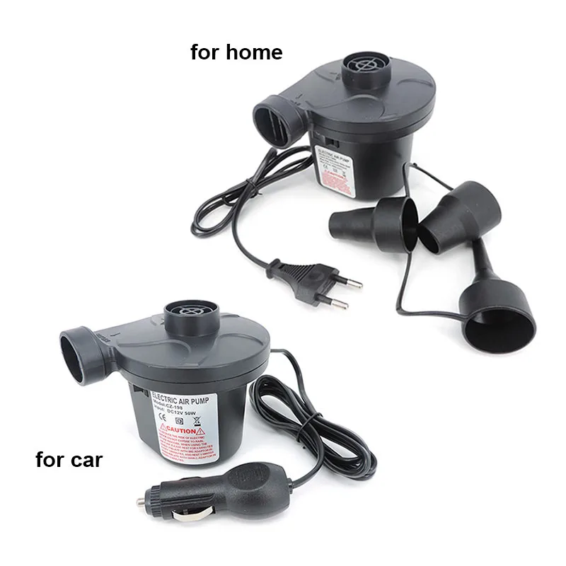 แบบพกพารถปั๊ม 12V 220V ไฟฟ้า AirPump คอมเพรสเซอร์สําหรับที่นอนสระว่ายน้ํา Air Filling Inflator Blower หัวฉีด 1