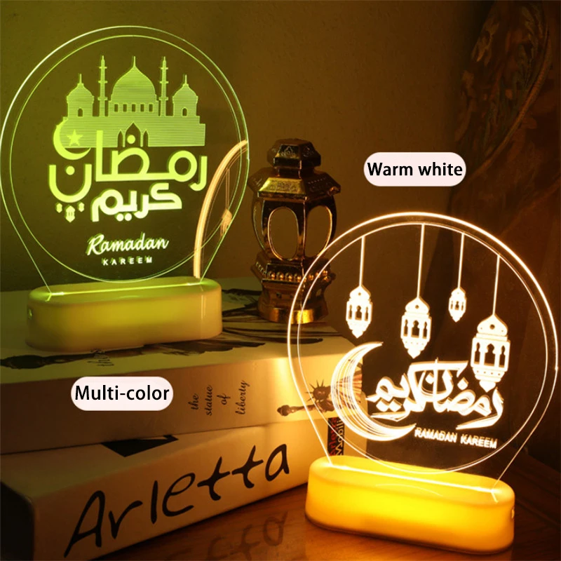 ColorSesameOilLampWithRemoteControlRamadanFestivalDecorationLanternCastleMoonSesame