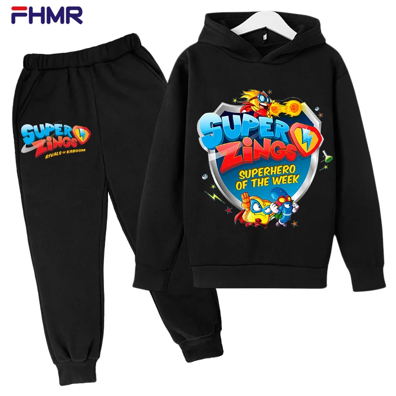 Super zings 4-14Y Kids Boys Hoodies+Pants Sets Autumn Baby Tops Clothing Toddler Casual Sweatshirt Suit Children Clothes