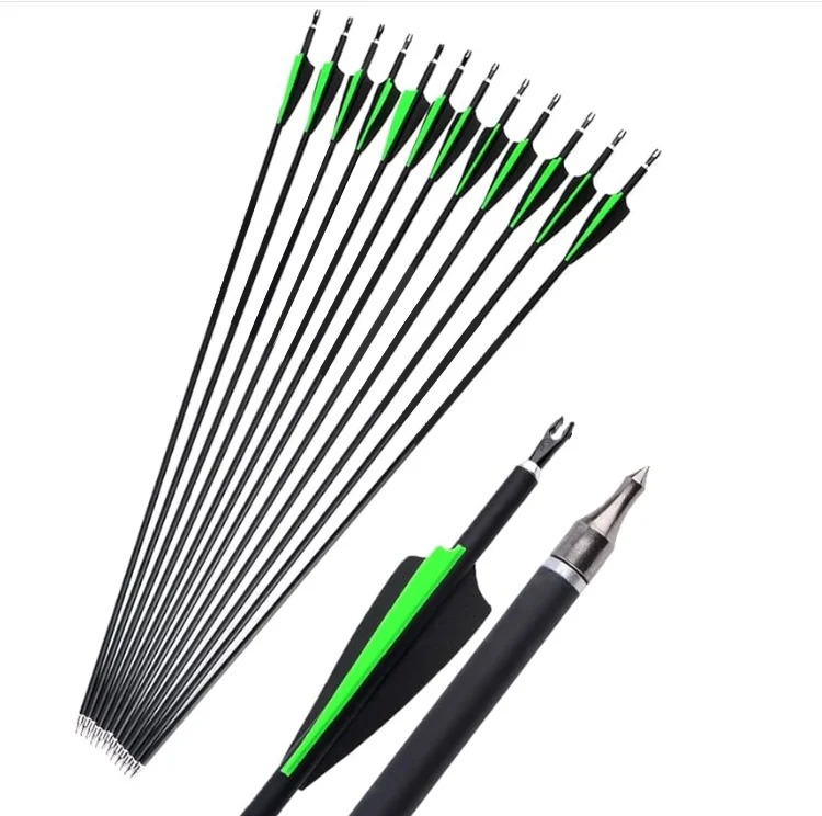 Archery Carbon Arrows 31inch Hunting Spine 500 Mixed Carbon Arrow for Recurve Compound Bow Longbow Shooting archery arrows