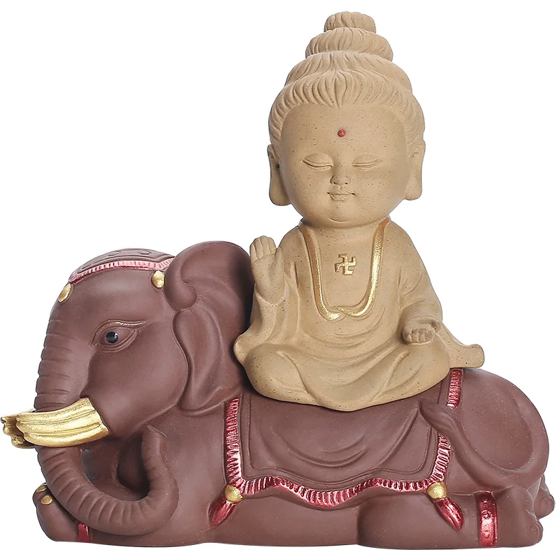 Zisha Wealth Attraction Ornament Boutique Zen Western Three Saints Home Furnishings Office Tea Table Tea Room Decorations
