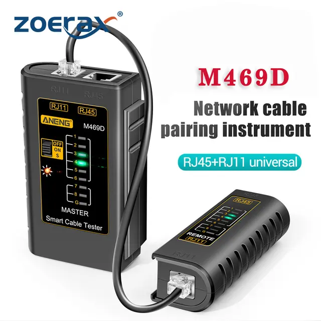 Тестер сетевого кабеля ZoeRax, тестер RJ45 Lan кабеля, тестер RJ45 RJ11 RJ12 CAT5 UTP LAN кабеля, сетевой инструмент для ремонта сети 1