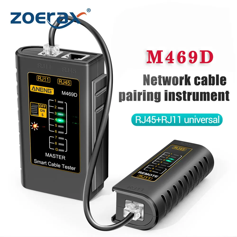 Zoerax-rede Cabo Tester Lan Tester Ferramenta de Rede Rj45 Rj11 Rj12 Cat5 Utp