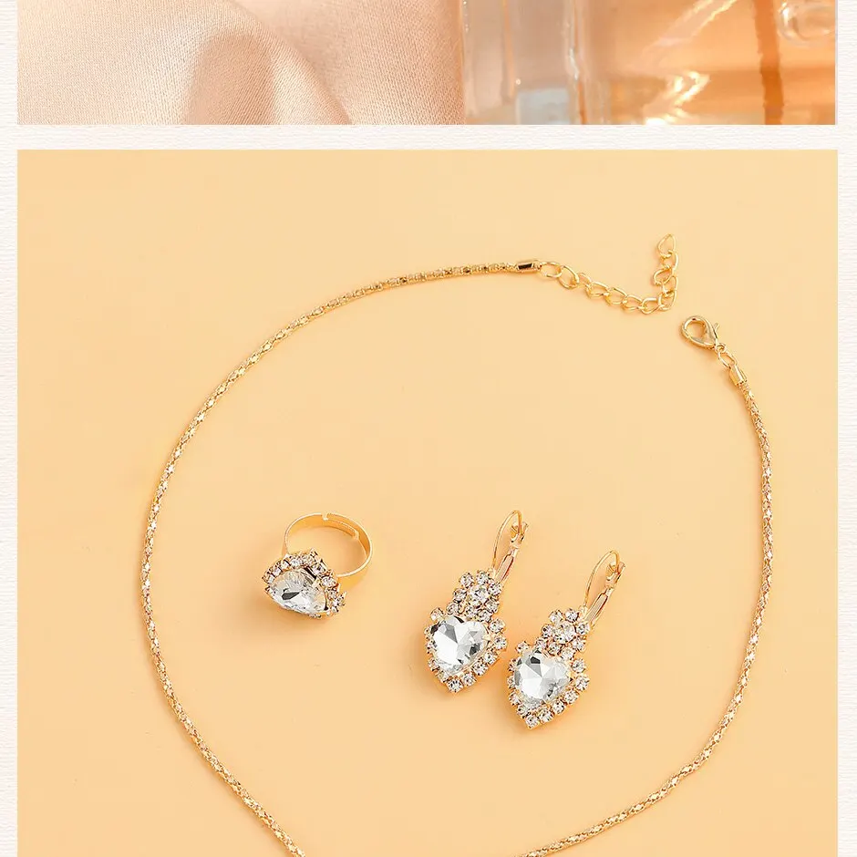 5 squisiti orologi al quarzo, set di gioielli rotondi alla moda, orologio da donna, collana di strass, orecchini, set di anelli_voghion.com