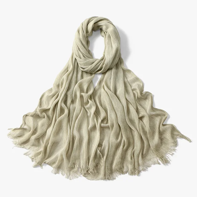 Écharpe Hijab Royan en coton froissé pour femmes musulmanes, châles longs et doux islamiques, enveloppes courtes à pampilles, accessoires Bufanda