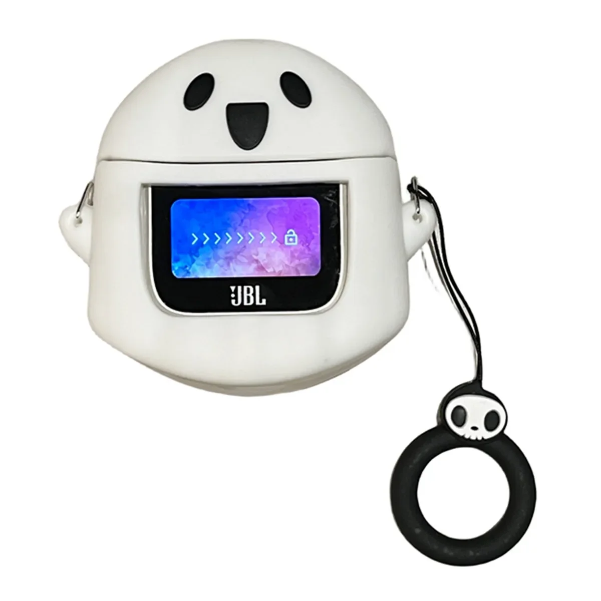 3D Ghost Silicone Earphone Case - Fun, Shockproof Protective Cover with Ring