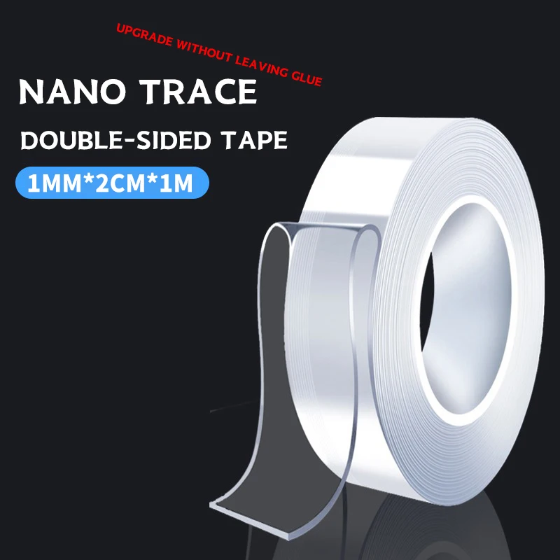 1/3/5M Double Sided Tape Transparent Acrylic Reusable Waterproof Adhesive  Tracsless Tape Gadget Cinta Doble Cara Nano Tapes - AliExpress
