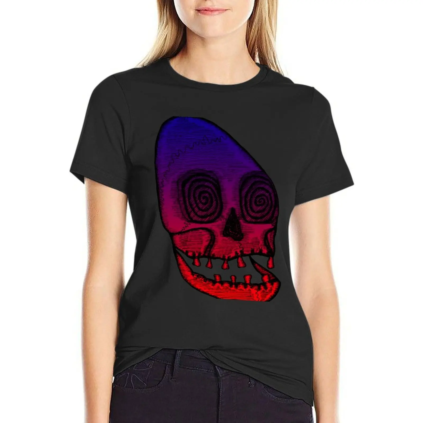 Ancient Skull T-Shirt tops tees white t-shirt dress for Women sexy